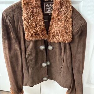Double D Ranch Tan Teddy Jacket with Faux Fur Collar